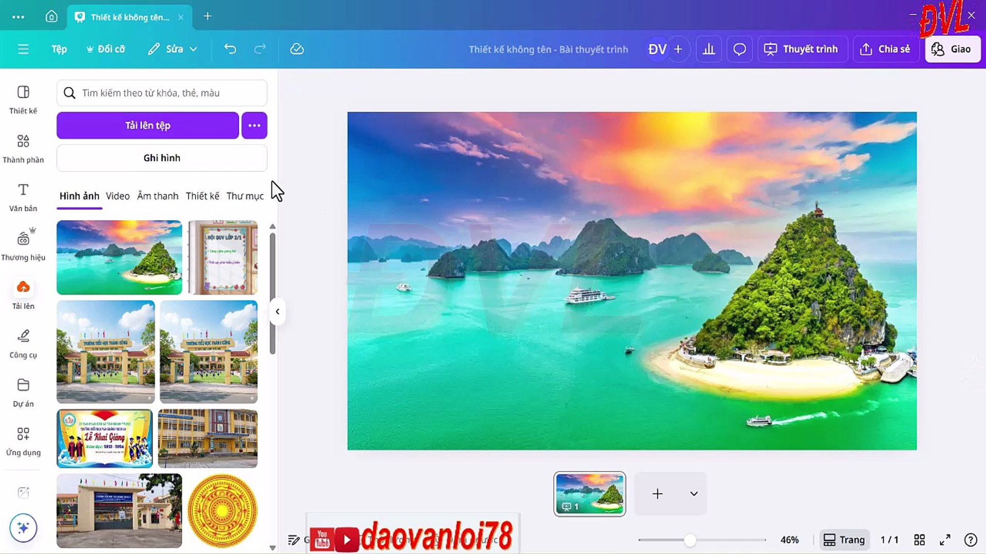 Tạo chữ nghiêng nghệ thuật bằng Canva