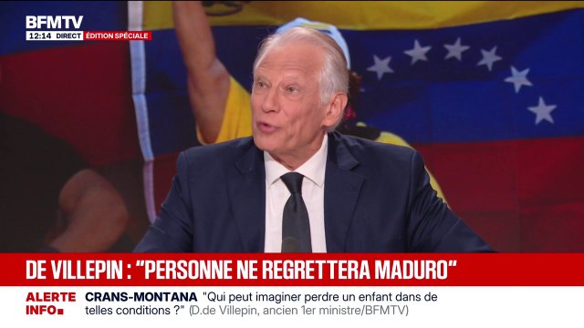 Dominique de Villepin se demande si le narcotrafic est véritablement la vraie raison de la capture de Nicolás Maduro par les États-Unis