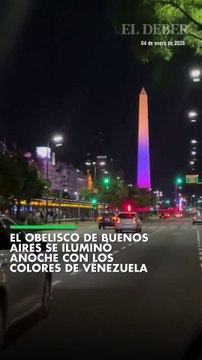 El Obelisco de Buenos Aires se iluminó anoche con los colores de Venezuela