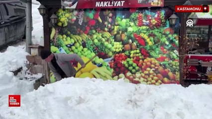 Kastamonu’nun Küre ilçesinde kar kalınlığı 1,5 metreyi aştı