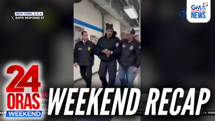 24 Oras Weekend: (Part 1) Venezuela binomba, Maduro dinampot | Barilan sa bodega | Mango float challenge | atbp.