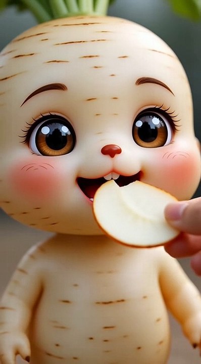 Cute Turnip Eats Turnip 🥬😲 | Viral Humanized Shaljam Animation | Satisfying 4K Short