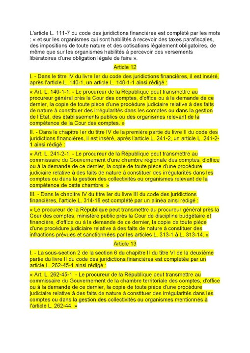 jugement transmissible au Commissaire cour des comptes