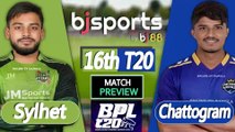 BPL 2025-26 | Sylhet Titans vs Chattogram Royals 16th T20 Match Preview |
