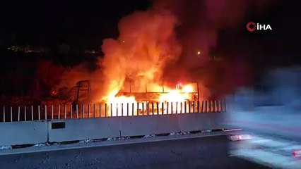 Yolcu otobüsünde kabus... 39 yolcusu bulunan otobüs alev topuna döndü!
