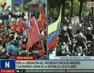 Fuerza motorizada se moviliza en Caracas para repudiar el secuestro del presidente Nicolás Maduro