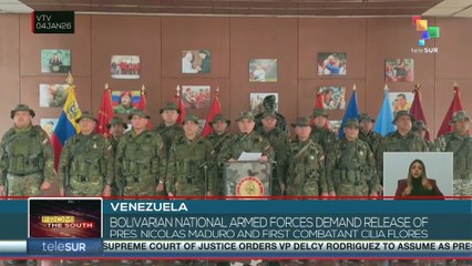 Venezuela: Bolivarian National Armed Forces demand release of Pres. Nicolás Maduro and First Combatant Cilia Flores