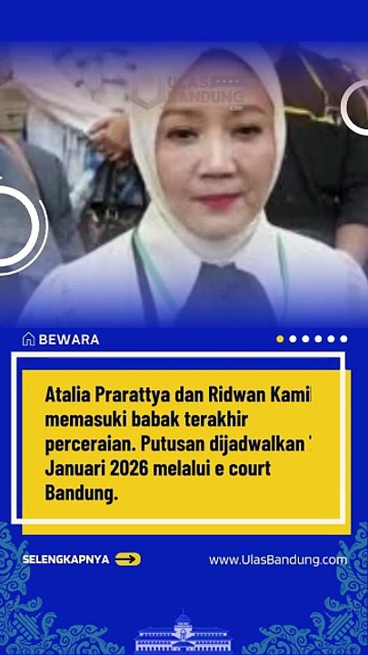 Akhir Cerita Cinta Atalia dan Ridwan Kamil Tinggal Nunggu Hitungan Hari