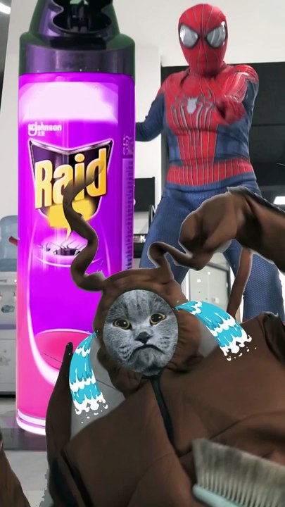 Spider-Man Was Scared Crazy By The Cockroach Prank_    funnycat  prank  funnyeffects