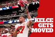 Travis Kelce gets emotional as he receives a standing ovation in Las Vegas