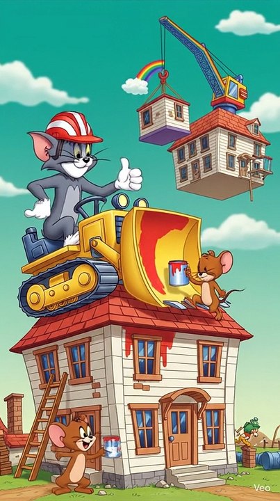 Cute Friends at funny construction
