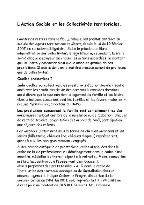 LA GAZETTE des COMMUNES ACTION SOCIALE Retraités
