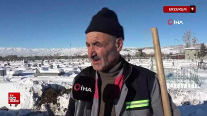 Erzurum'da kışın toprak donduğu için mezar yerleri yazdan hazırlandı