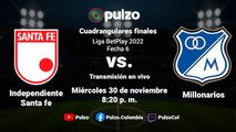 🔴 EN VIVO: Independiente Santa Fe vs Millonarios | Cuadrangulares Liga BetPlay | Pulzo