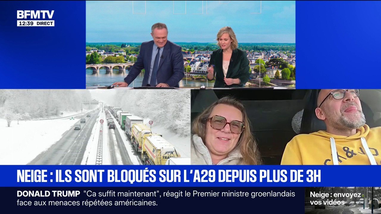 "Tout le monde est bloqué": ces deux automobilistes sont bloqués sur l'A29 enneigée depuis plus de trois heures