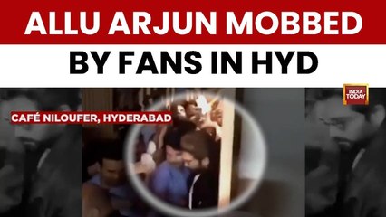 Allu Arjun, Wife Sneha Reddy Mobbed By Fans At Hyderabad’s Cafe Niloufer; Video Goes Viral