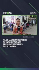 Filas marcan el inicio de inscripciones preuniversitarias en la UAGRM