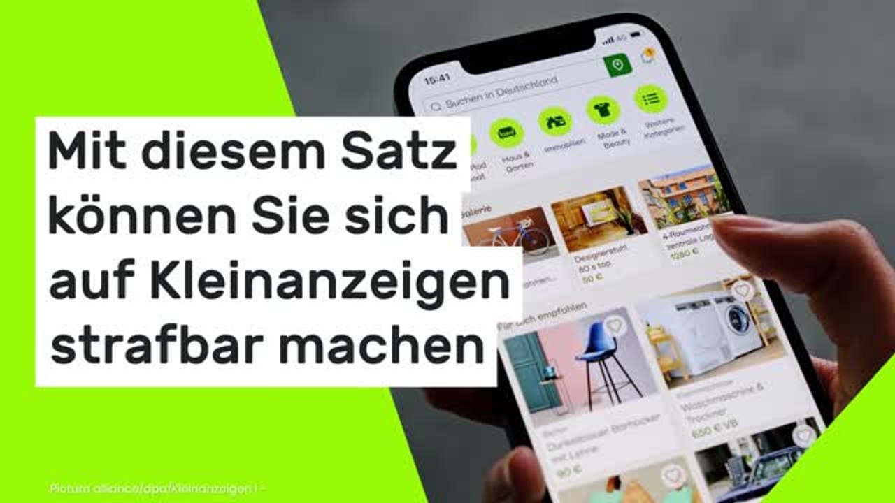 Wichtig für Privatverkäufer: Mit diesem Satz können Sie sich auf Kleinanzeigen strafbar machen