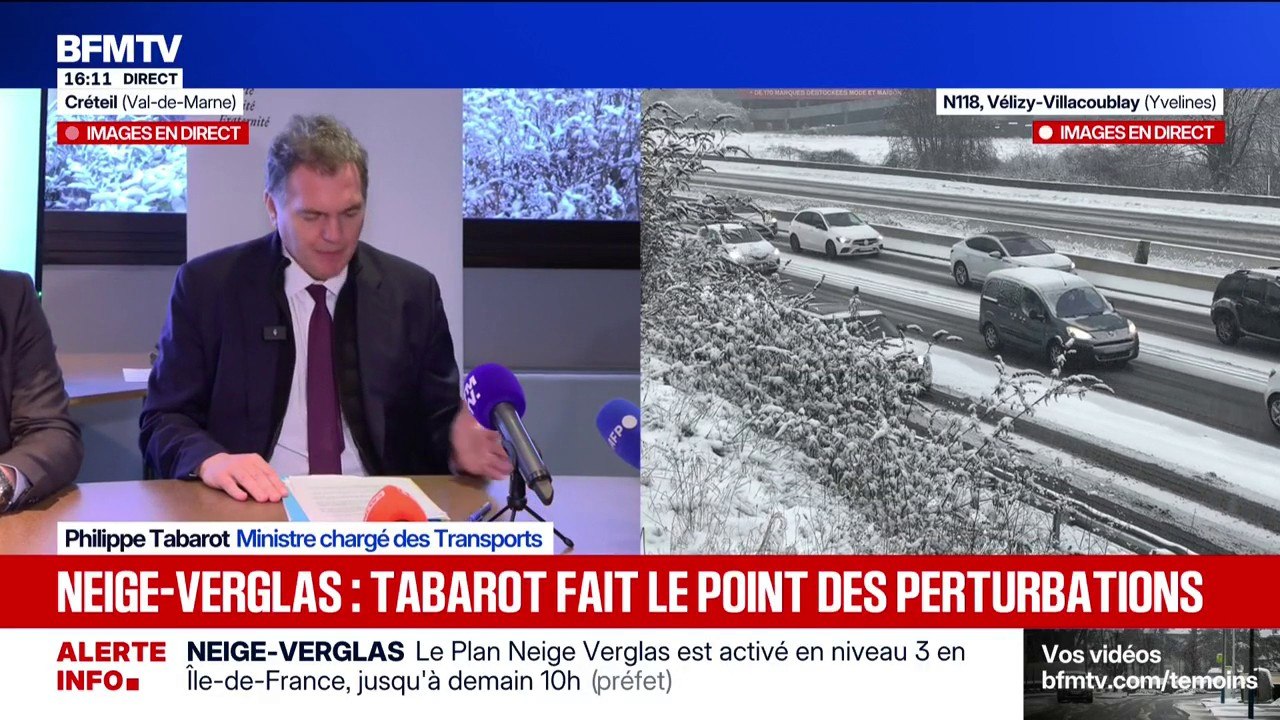 Neige-verglas: "Près de 7.500 agents sont mobilisables 24h/24 dont 600 rien qu'en Île-de-France", indique Philippe Tabarot, ministre chargé des Transports