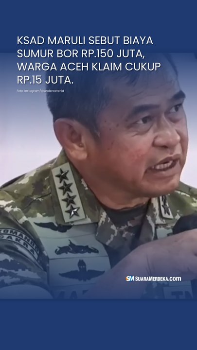 KSAD Maruli Sebut Biaya Sumur Bor Rp150 Juta, Prabowo Tanya Rincian Anggaran, Warga Aceh Klaim Cukup Rp15 Juta