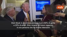 Trump: «Elon Musk è una brava persona: all'80% un genio e per un 20% errori»