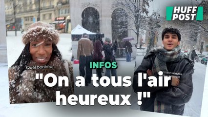 Ces Parisiens ravis de voir la neige tomber dans la capitale