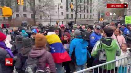 New York'taki duruşma öncesi Maduro ve eşinin serbest bırakılması için protesto düzenlendi