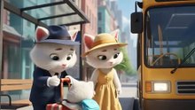 A Cute Cat Family Bus Ride 🚌🐾