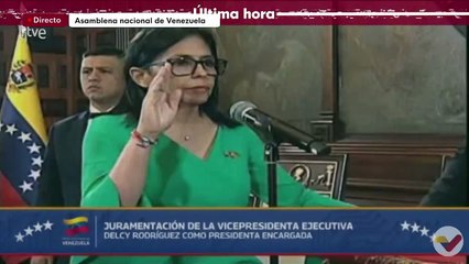 Delcy Rodríguez asumió oficialmente la presidencia del régimen venezolano tras jurar ante el parlamento del país.