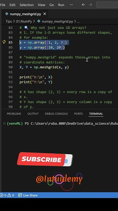 NumPy: Why not just use 1-D arrays instead of using "meshgrid"? - Part Three.