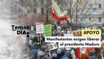 Protestas en Nueva York exigen liberación del presidente Nicolás Maduro y su esposa