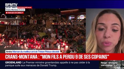 "Mon fils a perdu plusieurs de ses amis": Amira, maman du meilleur ami de Tristan Pidoux décédé, témoigne sur BFMTV après l'incendie à Crans-Montana