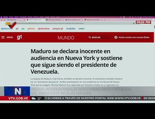 Agencias de noticias señalan que el Presidente Maduro se declaró inocente ante audiencia en EE. UU.