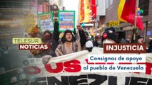 Manifestantes en Nueva York exigen la liberación del Pdte. Maduro y denuncian montaje judicial
