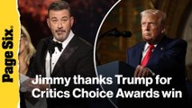 Jimmy Kimmel thanks President Trump for Critics Choice Awards 2026 win