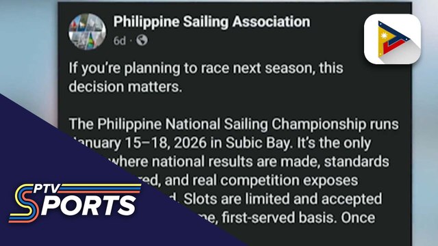 Philippine National Sailing Championship, gaganapin ngayong Jan. 15 sa Subic Bay