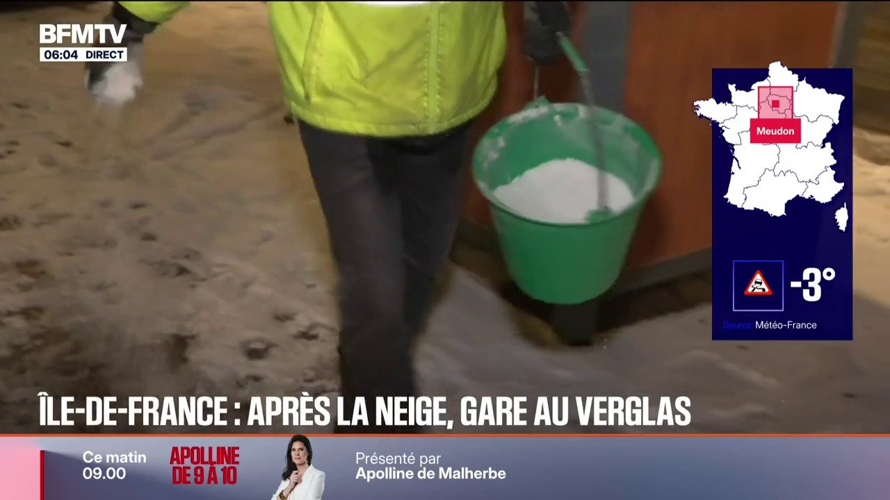 Île-de-France: les trottoirs sont salés pour éviter des glissades à cause du verglas ce matin