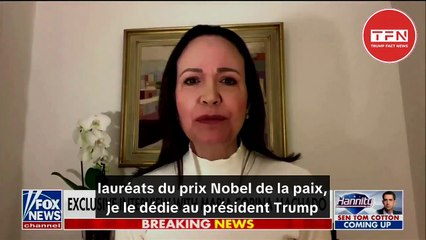 La leader de l'opposition vénézuélienne Maria Corina Machado dédie son prix Nobel de la paix au président américain Donald Trump