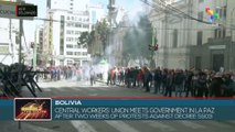 Bolivia: Central Workers’ Union meets government in La Paz after two weeks of protests against Decree 5503