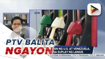 DOE: Tensiyon sa pagitan ng U.S. at Venezuela, di makakaaapekto sa suplay ng langis