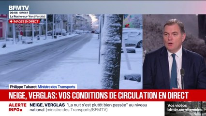 Neige, verglas: "Nous allons pouvoir permettre aux camions de reprendre leur circulation (...) sur les routes franciliennes", affirme Philippe Tabarot, ministre des Transports