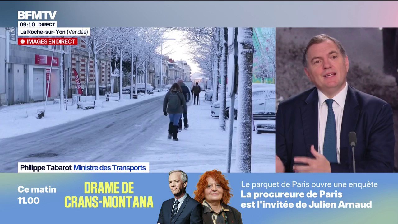 Neige/verglas: "L'évènement a été plus important que ce qui était annoncé", affirme Philippe Tabarot, ministre des Transports