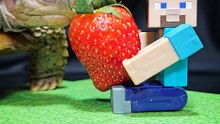 Minecraft ASMR Mukbang Eating Strawberry    Turtle Tortoise