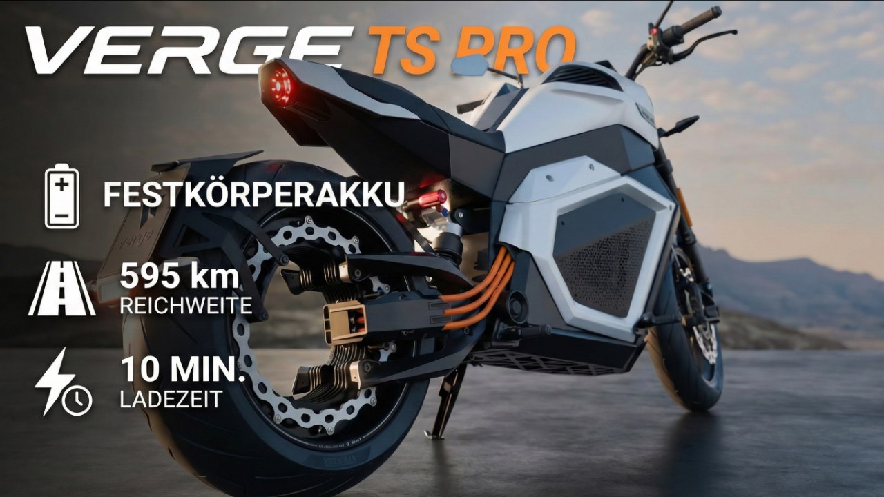 Verge TS Pro & TS Ultra: E-Motorräder mit 100.000 Ladezyklen