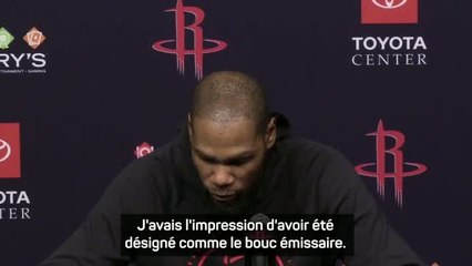 Rockets - Durant : ''J'avais l'impression d'être le bouc émissaire''