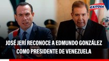 José Jerí reconoce a Edmundo González como presidente de Venezuela: 
