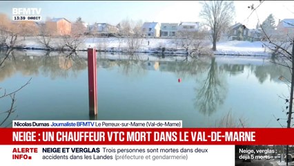 Neige: un chauffeur VTC est mort dans le Val-de-Marne après avoir chuté dans la Marne