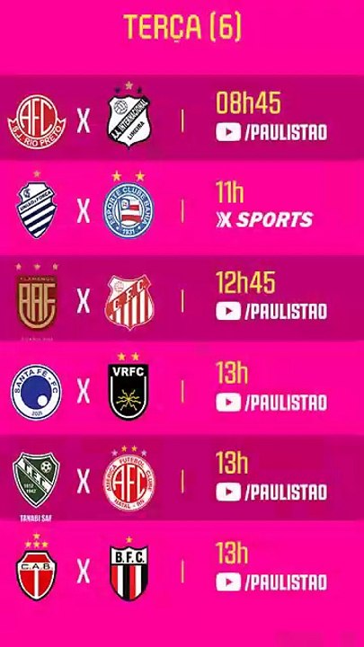 Os jogos desta terça-feira da Copa São Paulo de Futebol Júnior