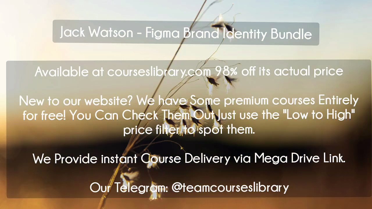 (courseslibrary.com)Jack Watson - Figma Brand Identity Bundle