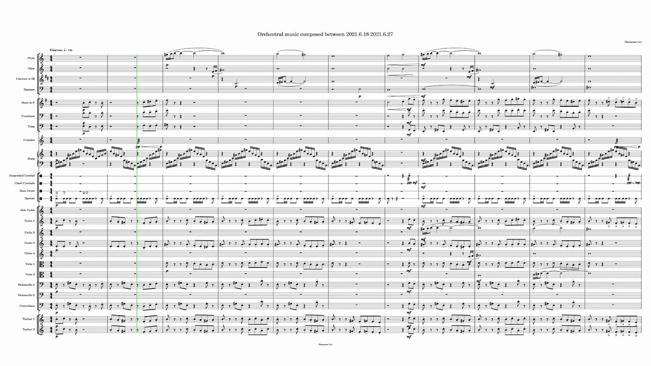 Orchestral music composed between 2021.6.18-2021.6.27 (Horizontal complete score)
